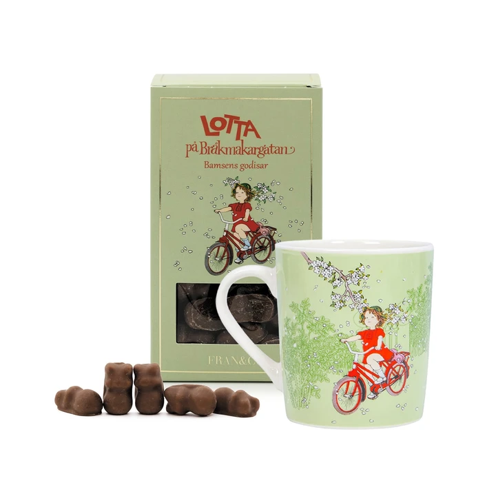 Presentkit Lotta på Bråkmakargatan med mugg och godis