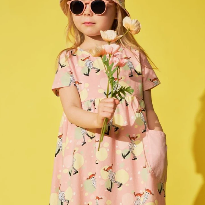 Kleid Pippi Langstrumpf Pastelltöne – Rosa
