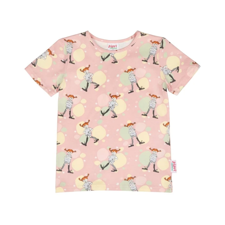 T-Shirt Pippi Langstrumpf Pastelltöne – Rosa