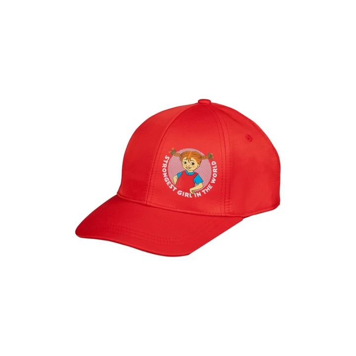 Kids cap Pippi Longstocking Strongest Girl - Red