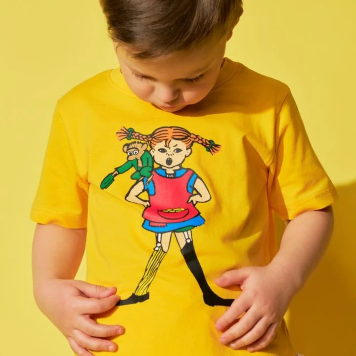 T-Shirt Pippi & Herr Nilsson Gelb – Kinder