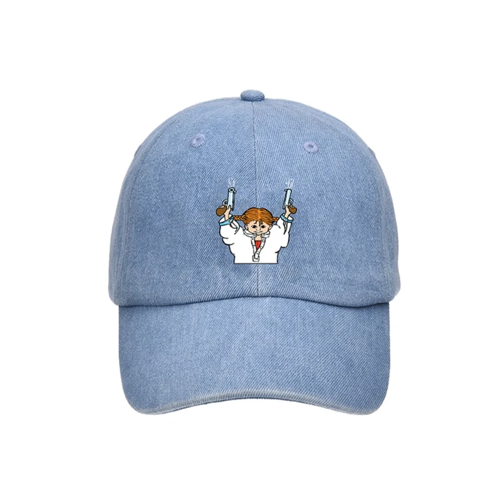 Cap Pippi Langstrumpf Jeans Hellblau – Erwachsene