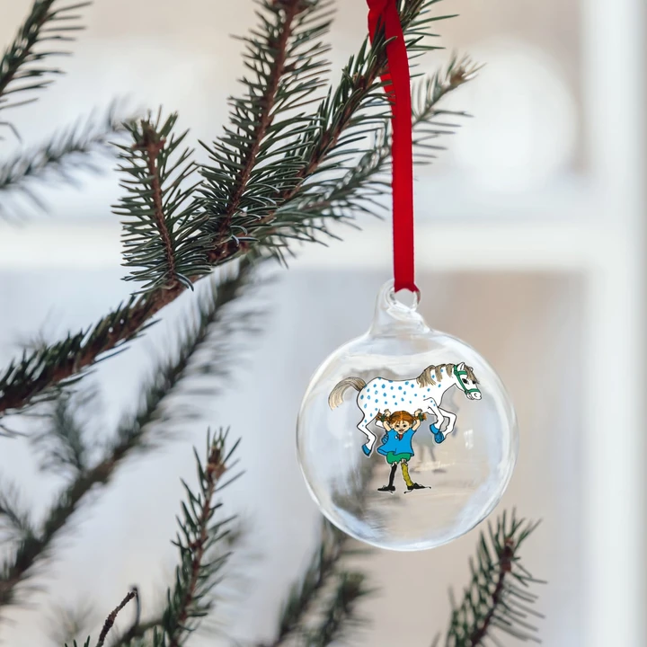 Weihnachtskugel Pippi Langstrumpf & Kleiner Onkel – Ø 7 cm