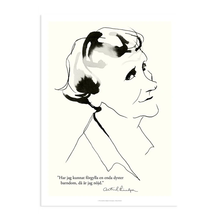 Poster Astrid Lindgren - Dann bin ich zufrieden