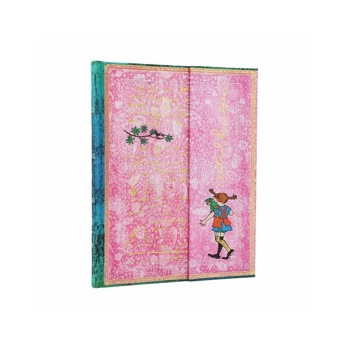 Olinjerad anteckningsbok Pippi Långstrump 18x12,5 cm - Rosa