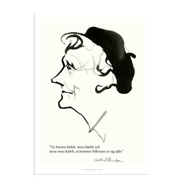 Poster Astrid Lindgren - Ge barnen kärlek - 13x18 cm