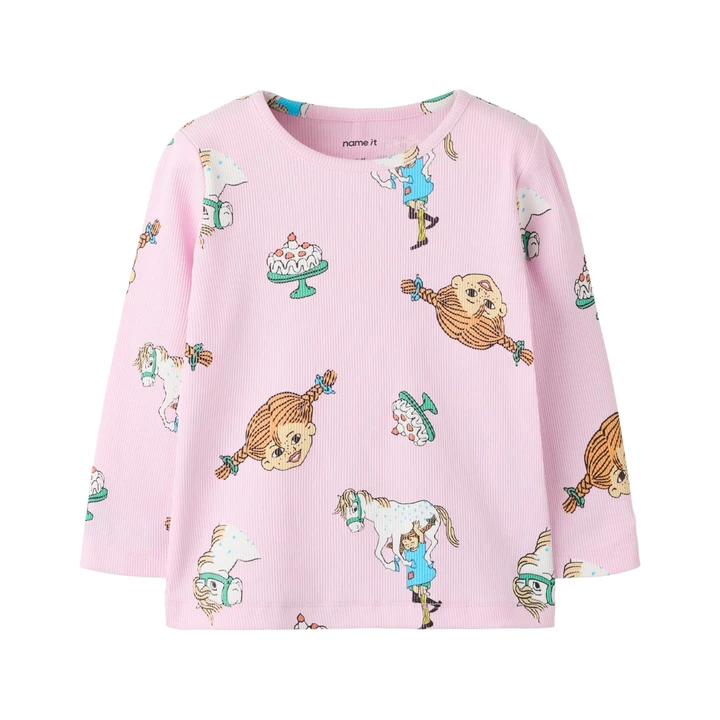 Rib-knit top Pippi Longstocking - Pink