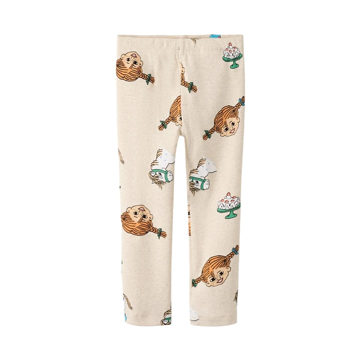 Rib-knit leggings Pippi Longstocking - Peyote Melange