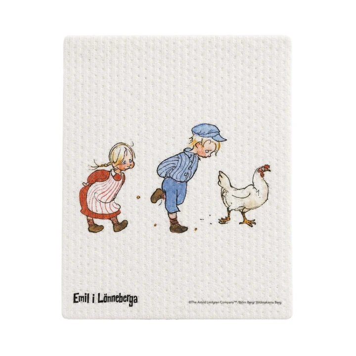 Dishcloth Emil & Ida in Lönneberga - White