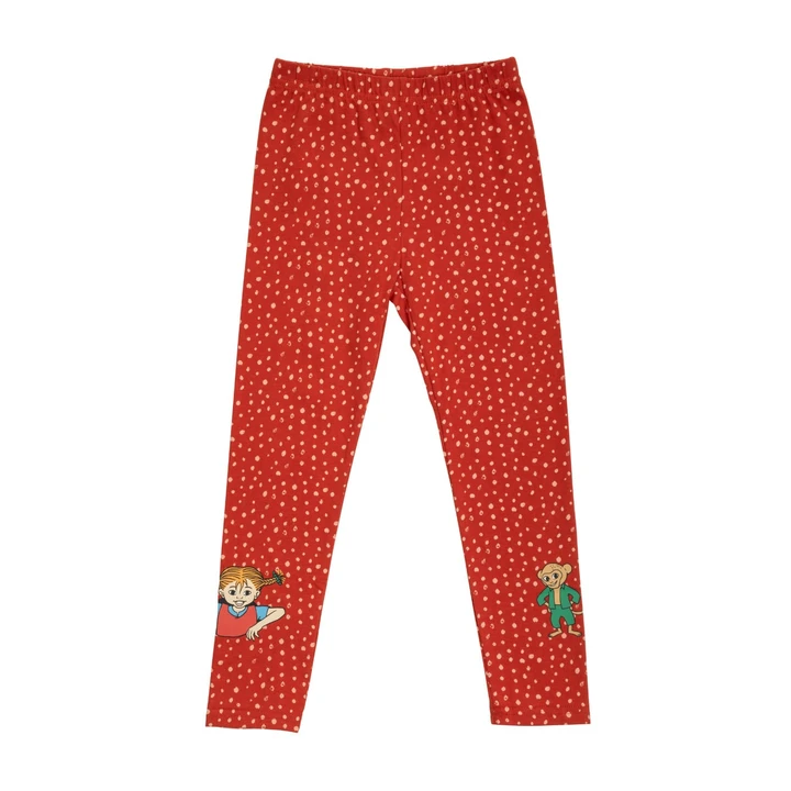 Leggings Pippi Langstrumpf Punkte – Rot/Rosa