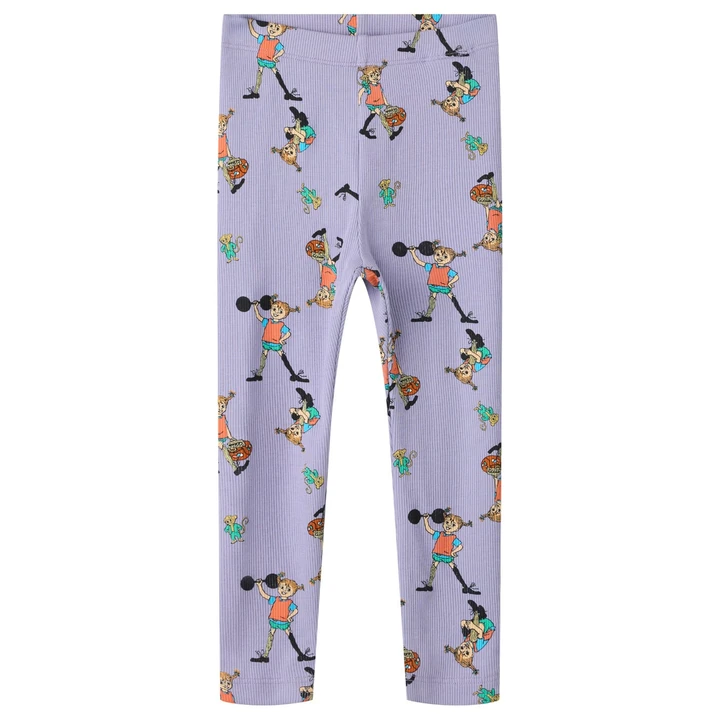 Rib knit Leggings Pippi Longstocking - Purple