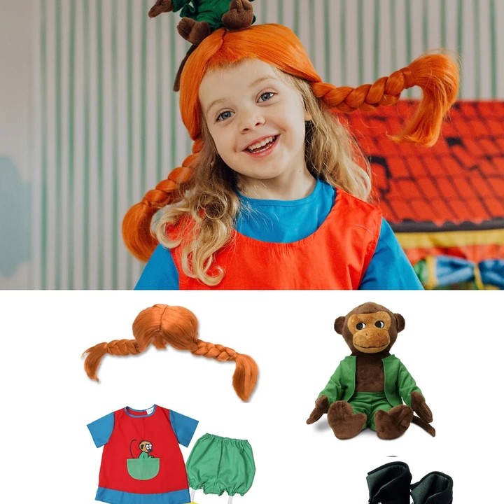 Kostüm-Set Pippi Langstrumpf & Herr Nilsson – Kinder