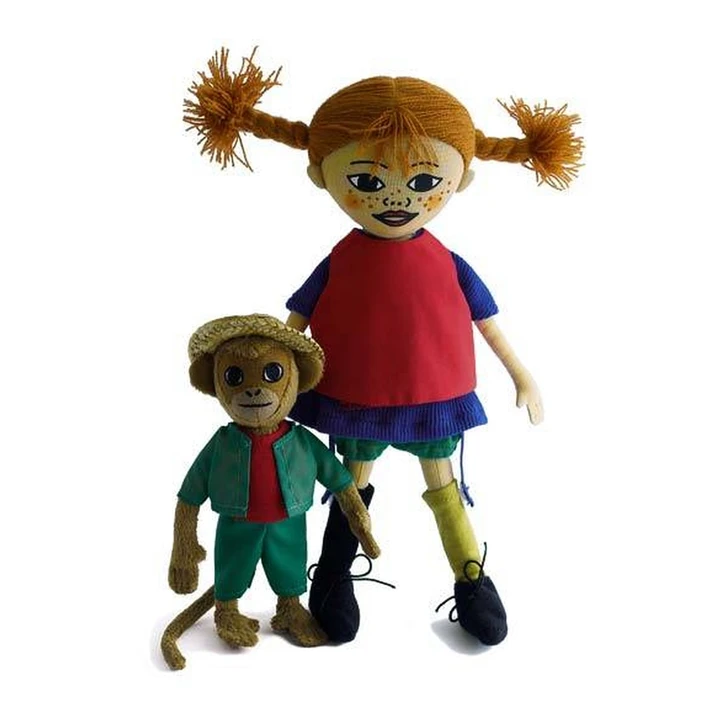 Dolls Pippi Longstocking & Mr Nilsson 27 cm