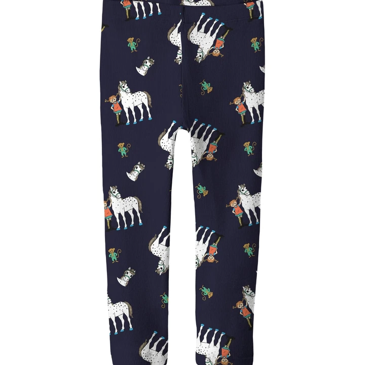 Ribbed leggings Pippi Longstocking - Blue