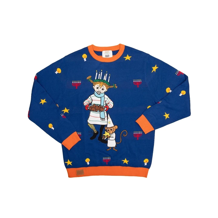 Weihnachtspullover Pippi Langstrumpf Lucia – Unisex