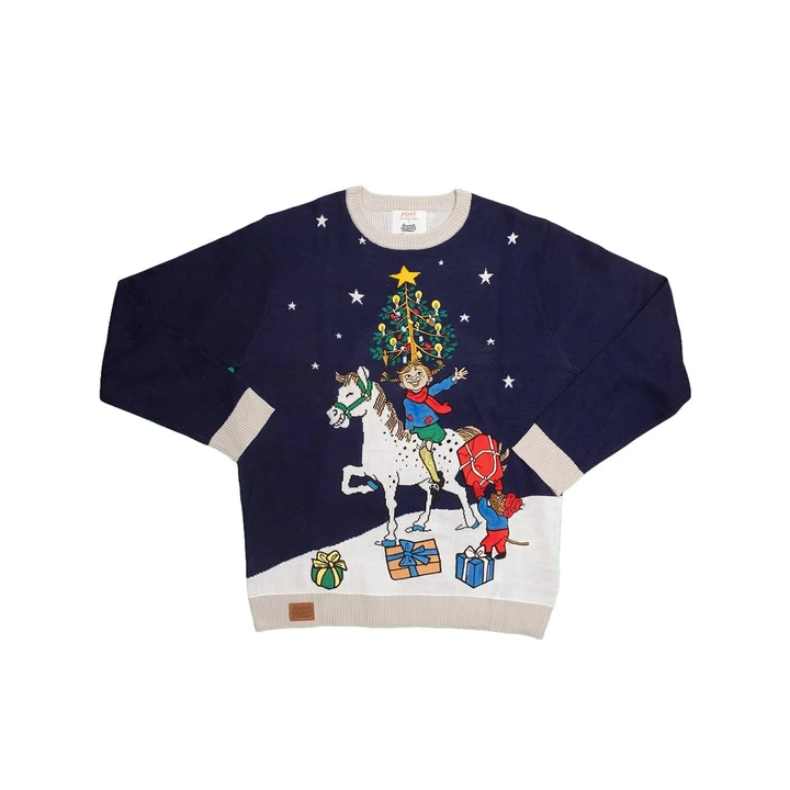 Weihnachtspullover Pippi Langstrumpf rettet Weihnachten – Unisex