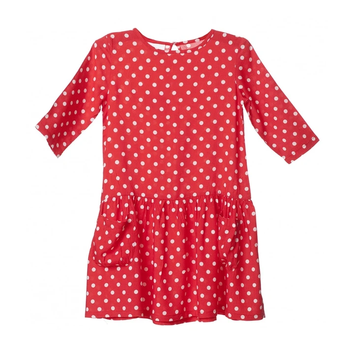 Freches, rotes Lotta-Kleidchen mit Punkten
