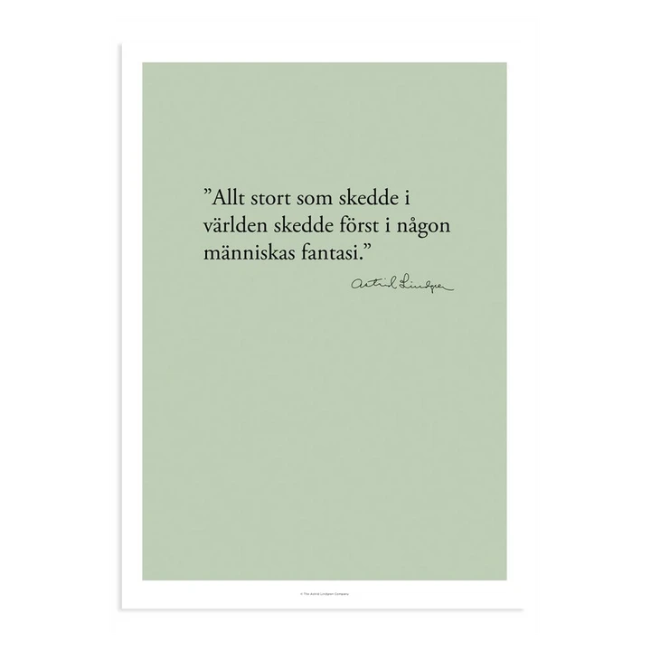 Poster Astrid Lindgren Quote - Everything great (in Swedish) 21x30 cm