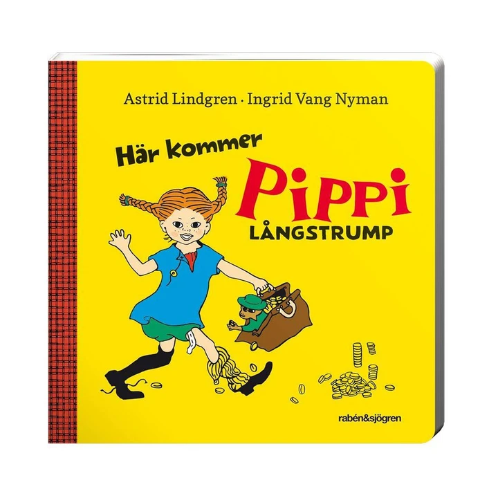 Board book Here comes Pippi Longstocking (Swedish)