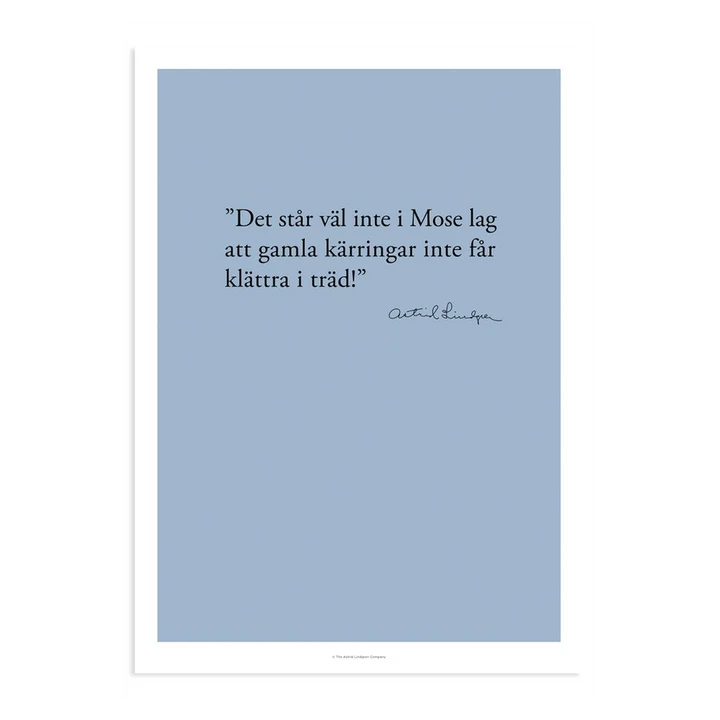 Poster Astrid Lindgren quote - Klättra i träd
