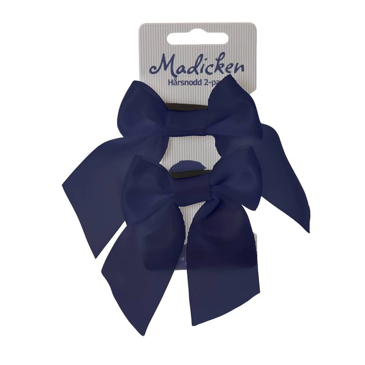 Haarband mit Schleife Madita - Marineblau, 2er-Pack