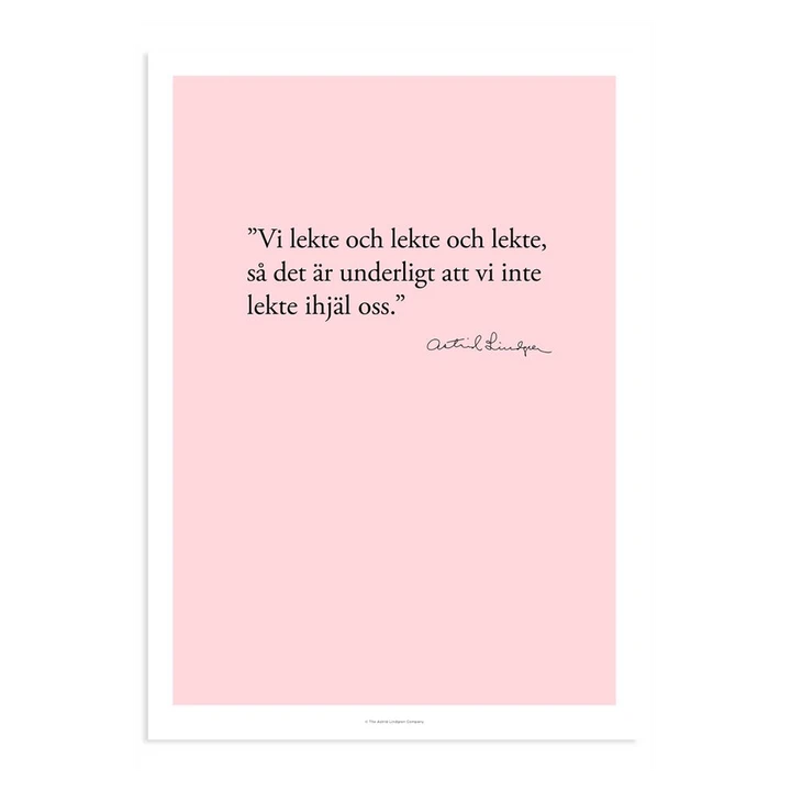 Poster Astrid Lindgren - Vi lekte - 50x70 cm