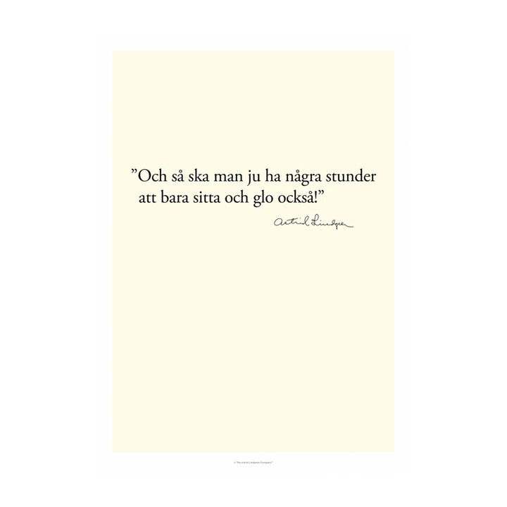 Poster Astrid Lindgren quote in swedish - 21x30 cm