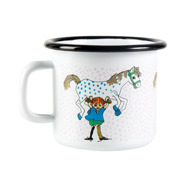 Emaljmugg Pippi och Lilla Gubben 2,5 dl