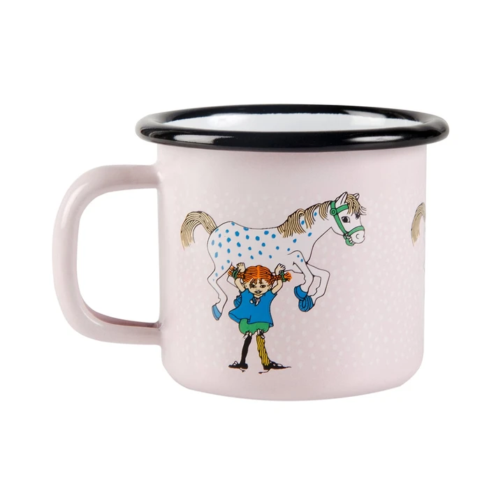 Emaljmugg Pippi och Lilla Gubben 1,5 dl