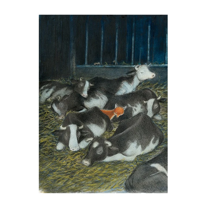 Magnet Tomte und der Fuchs – Bei den Kühen