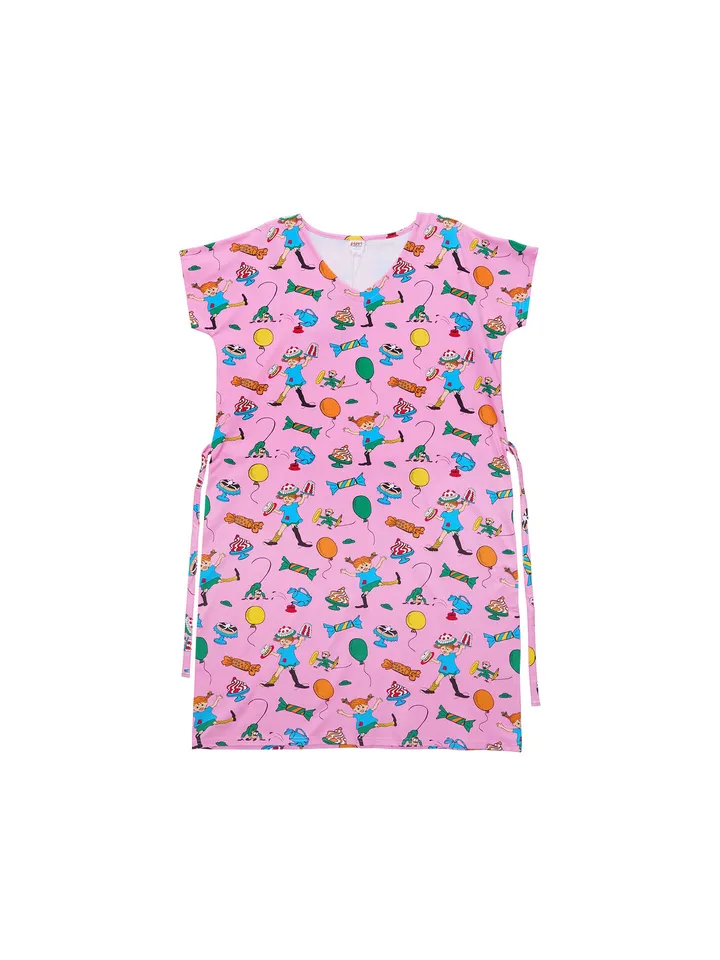 Buy Pippi Longstocking Dress White Patterned, S, Cotton Buy Pippi Longstocking Dress White Patterned, S, Cotton
