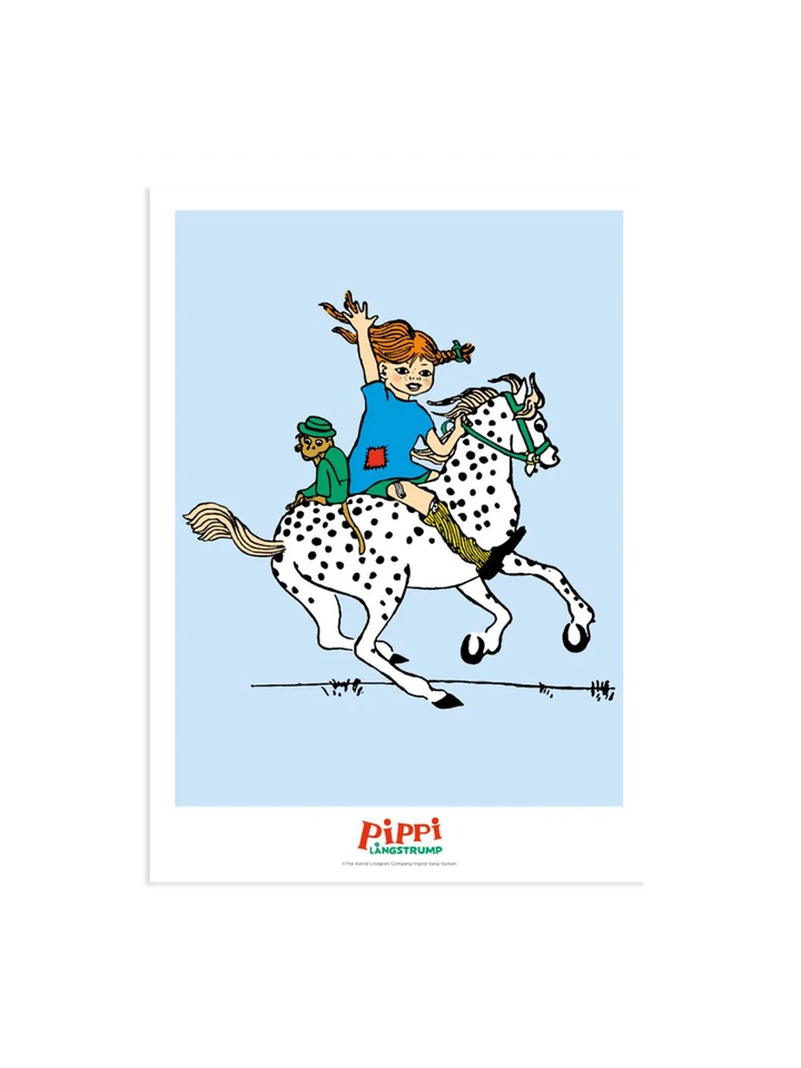 Poster Pippi Langstrumpf och Kleiner Onkel - 21x29.7 cm