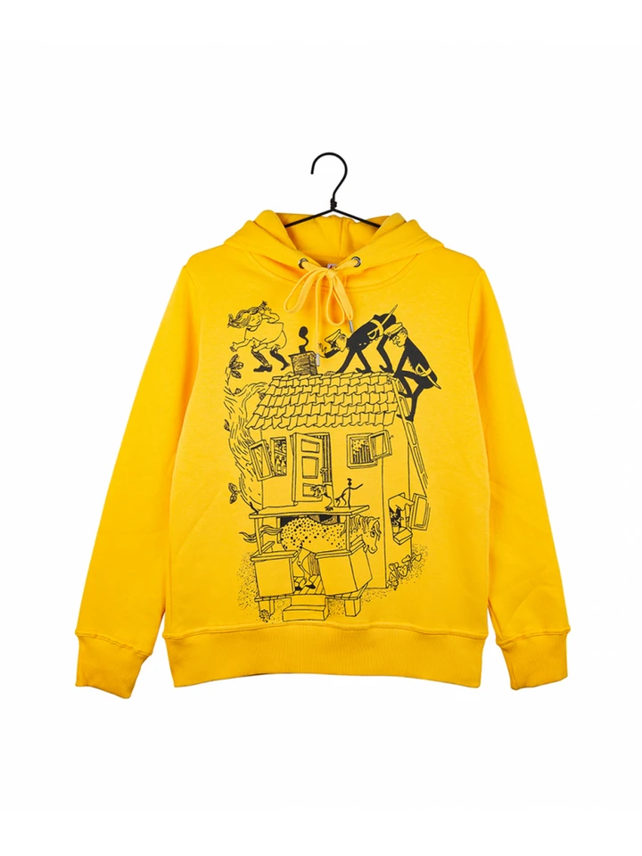 Adult hoodie Pippi Longstocking - Yellow