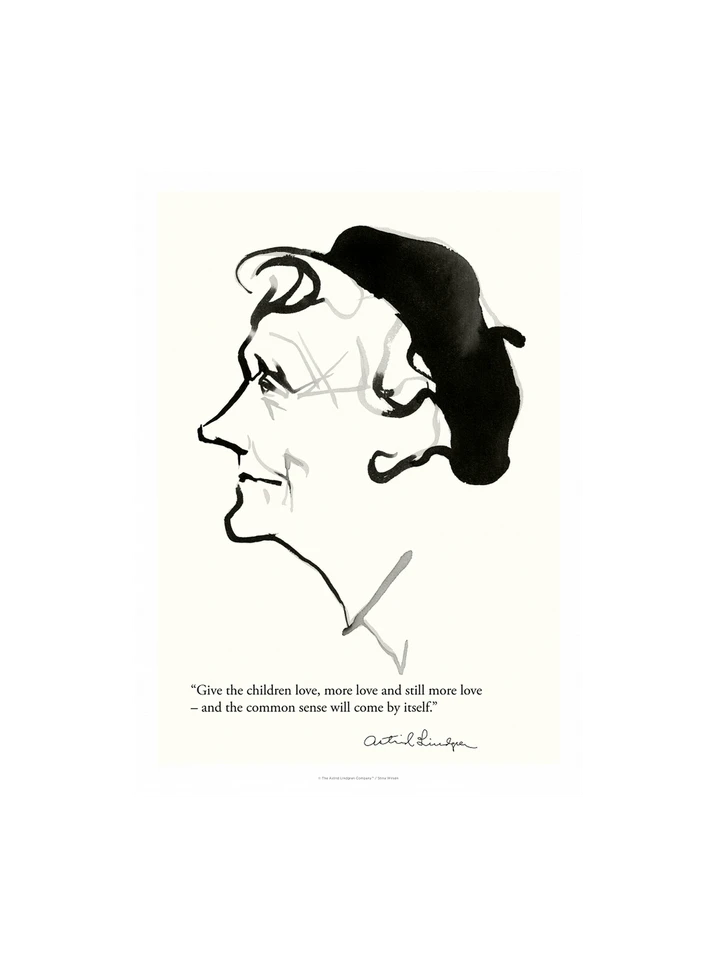 Poster Astrid Lindgren - Give children love - 21x30 cm