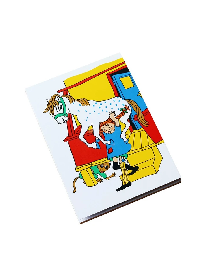 Skizzenbuch DIN A6, „Pippi stemmt den Kleinen Onkel“