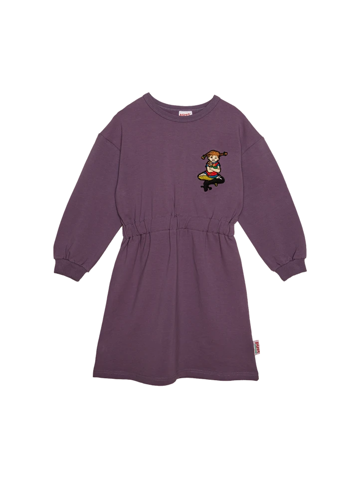Sweat dress Pippi Longstocking- purple