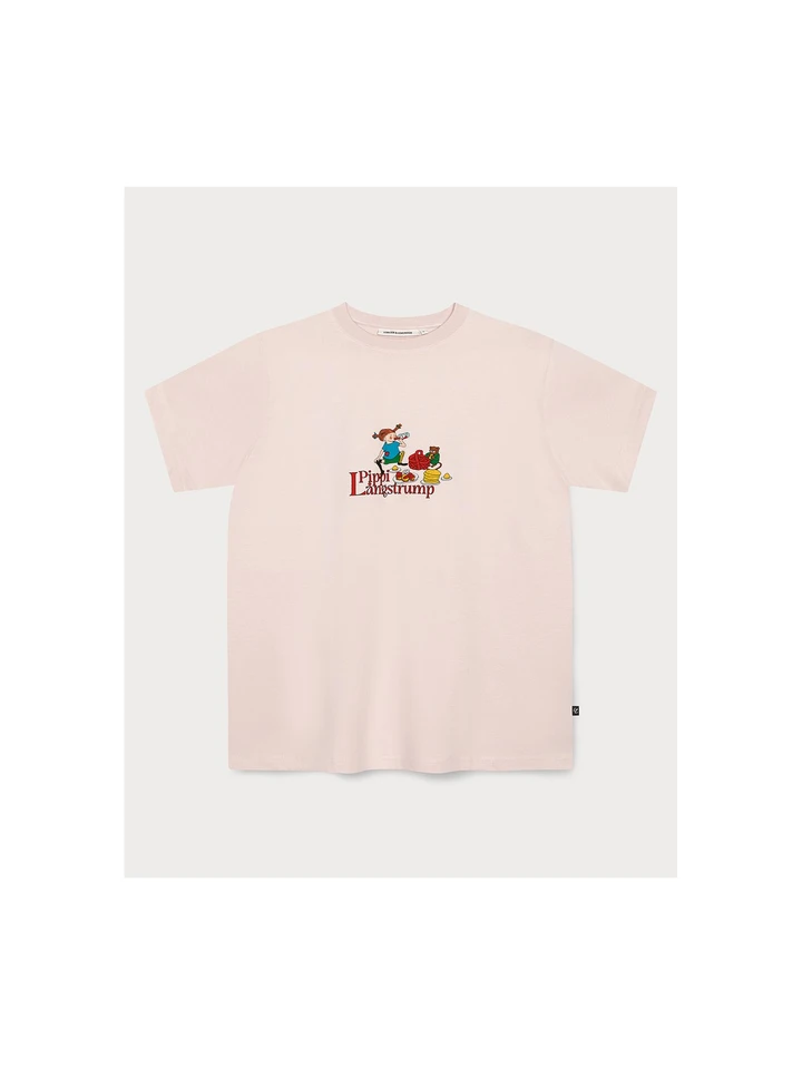 T-shirt Pippi Långstrump picknick - rosa