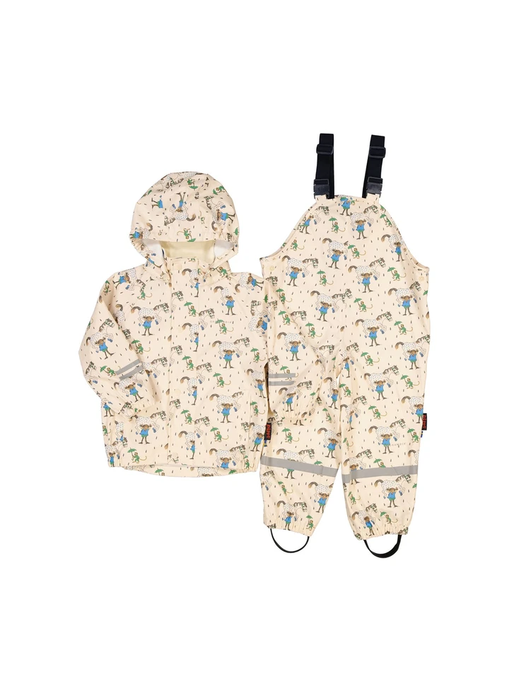 Two Piece Rain Set Pippi Longstocking - Beige