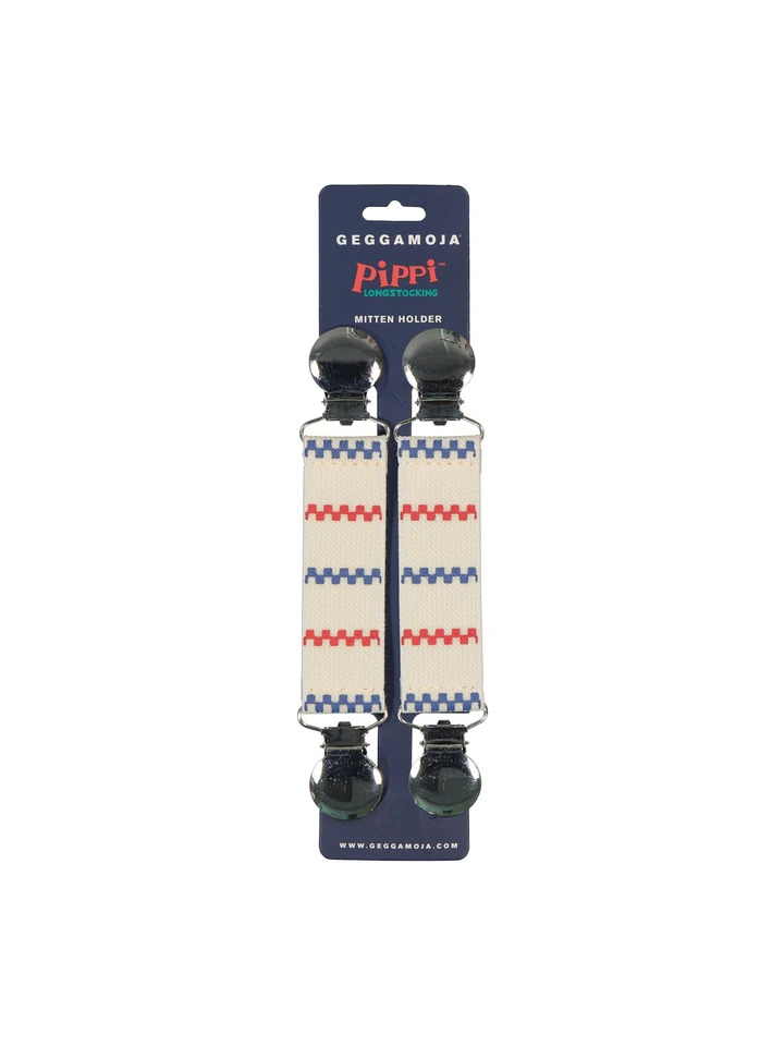 Handschuhclips Pippi Langstrumpf 2er-Set - Rot/Weiß