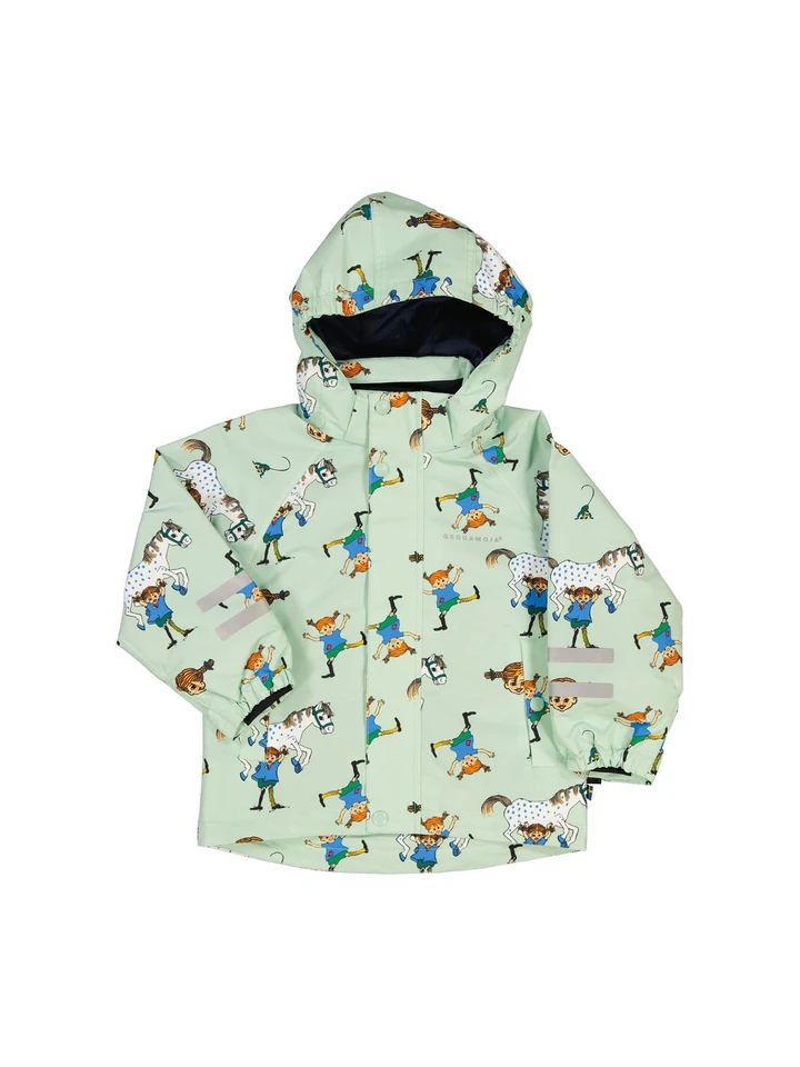 Shell Jacket Pippi Print from Geggamoja - Mint