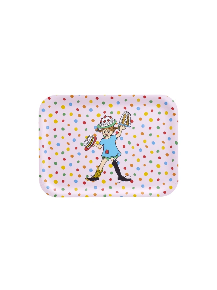 Pippi Långstrump Bricka Födelsedag Rosa - 27 x 20 cm