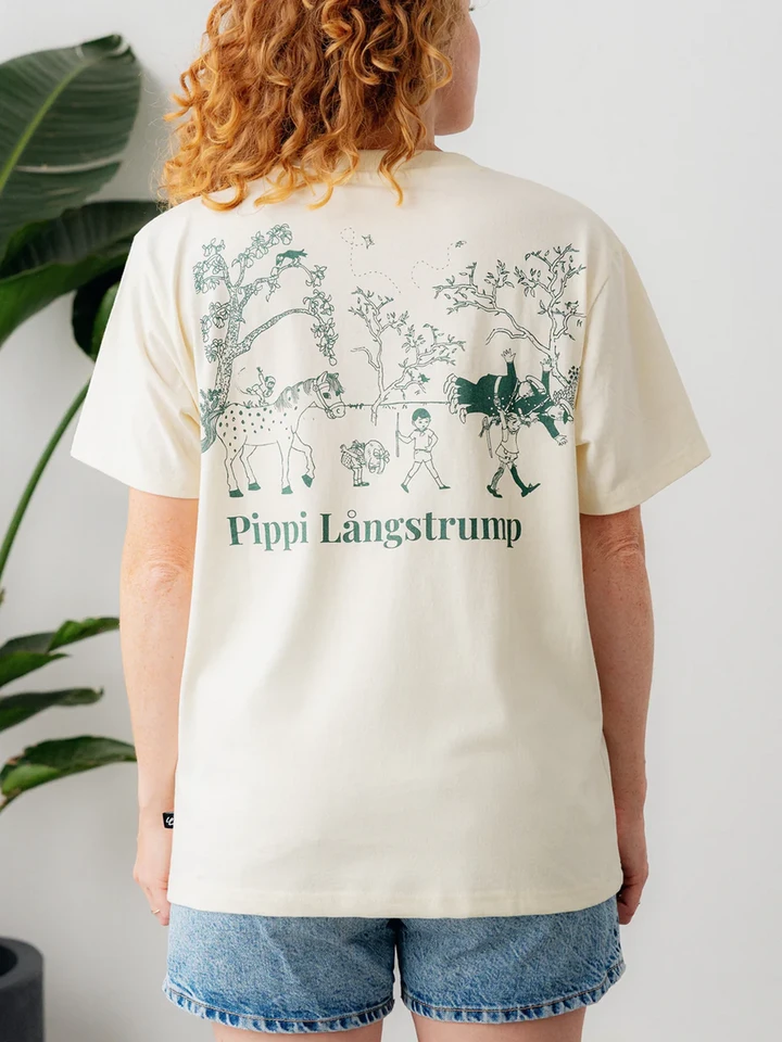 Pippi Långstrump t-shirt beige - vuxen