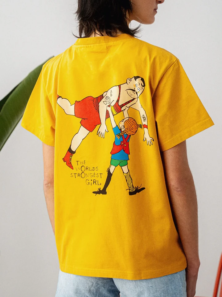 Pippi Långstrump T-shirt gul - vuxen