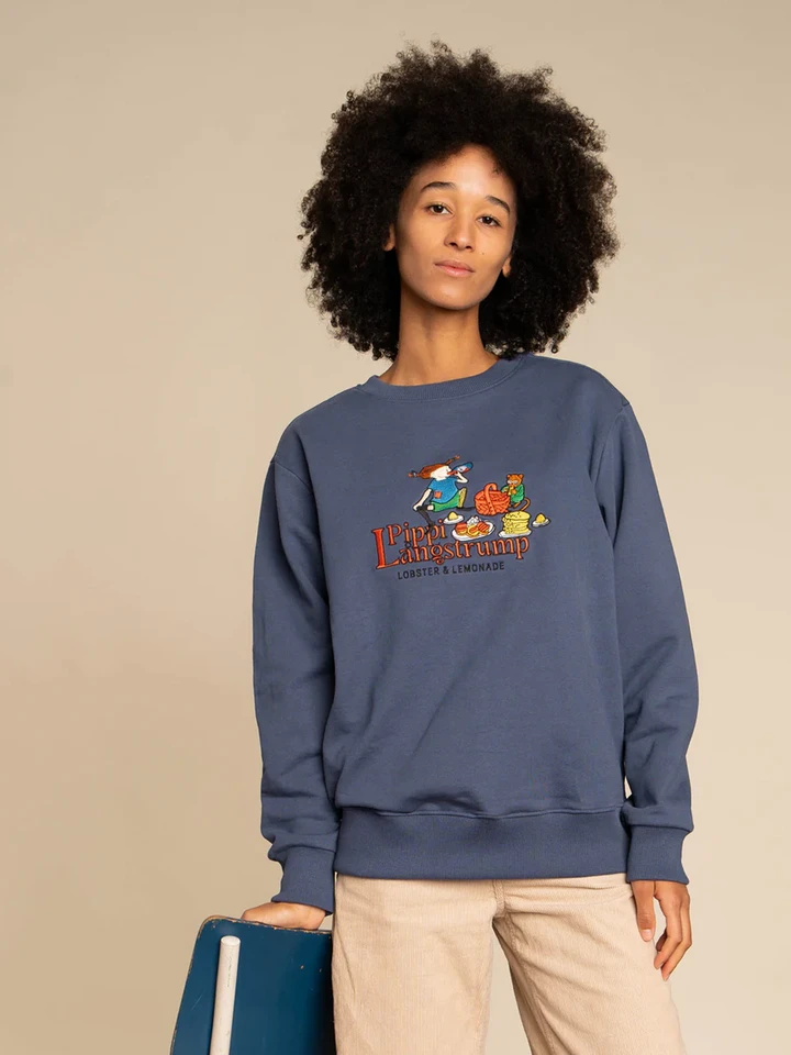 Pippi Långstrump sweater marinblå - vuxen
