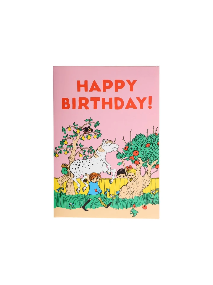 Födelsedagskort Pippi Långstrump - Happy birthday