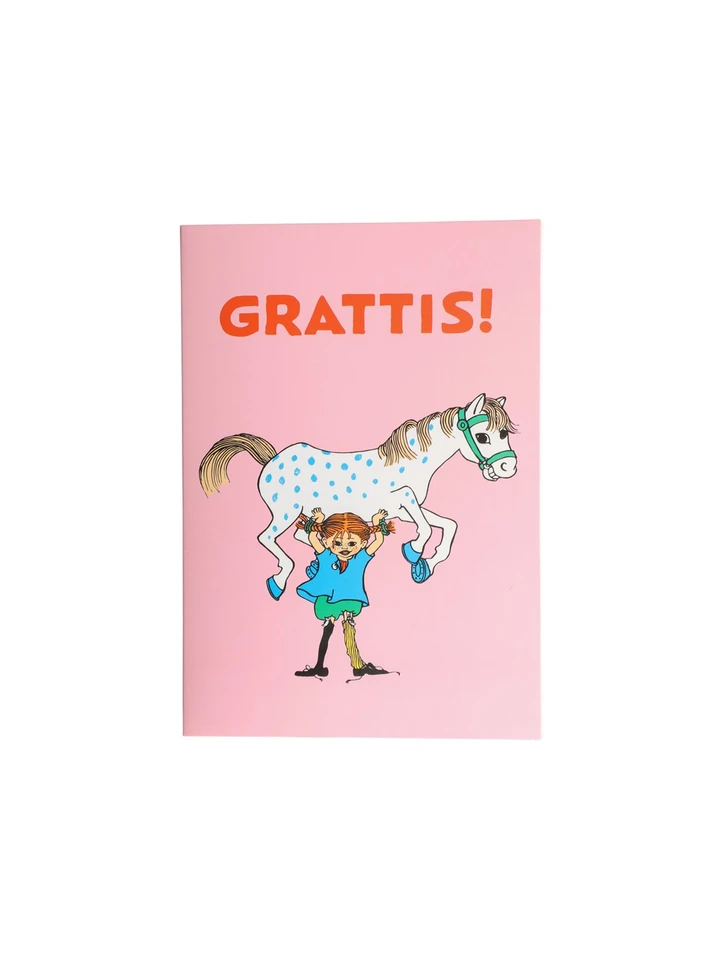 Pippi Långstrump Grattiskort - 17 x 12 cm