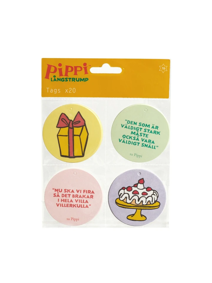 Pippi Longstocking Gift Tags with Quotes – 20 pcs