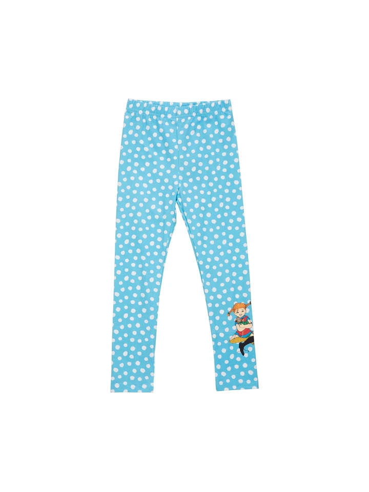 Pippi Långstrump Leggings Prickar - Blå