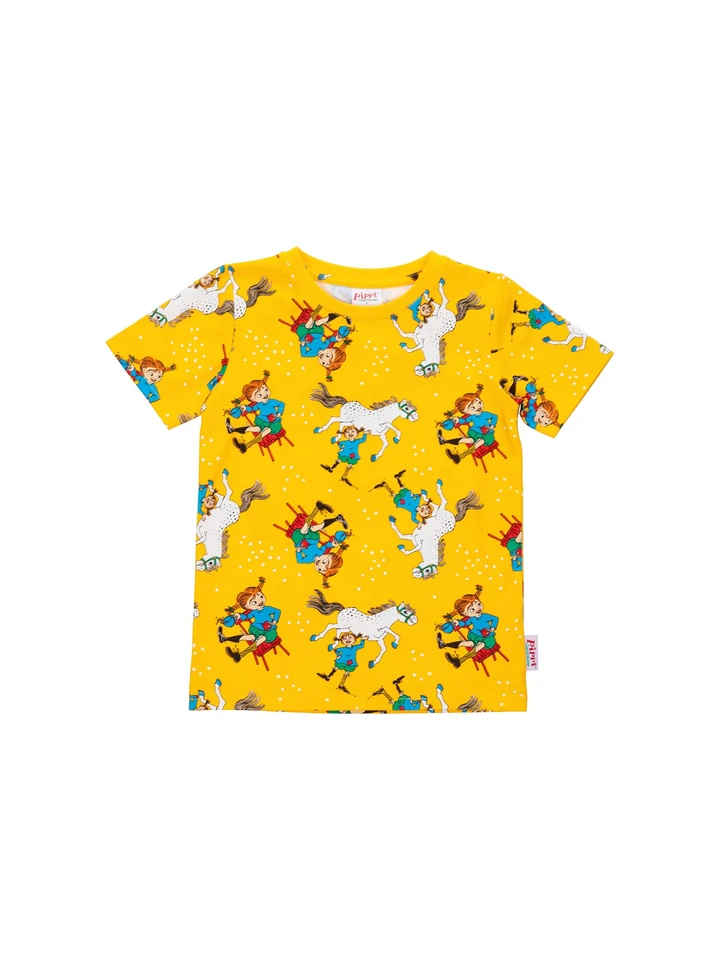 Pippi Longstocking & her Horse T-shirt - Yellow