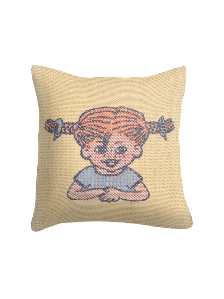 Pippi Langstrumpf Kissenbezug 40x40 cm – Gelb